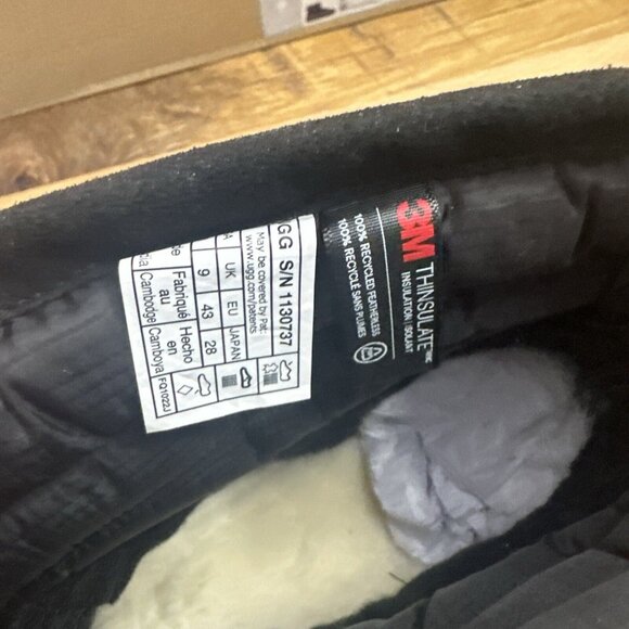 UGG Womens Boots 10 Black Classic Mini Pull On Weather Covers NEW - Picture 14 of 16